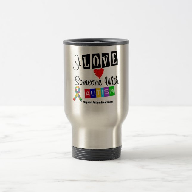 Caneca Térmica Eu amo alguém com autismo (Centro)