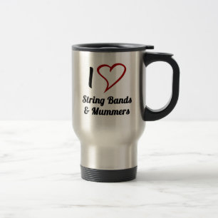 Caneca Térmica Eu Amo Bandas e Mummers de String