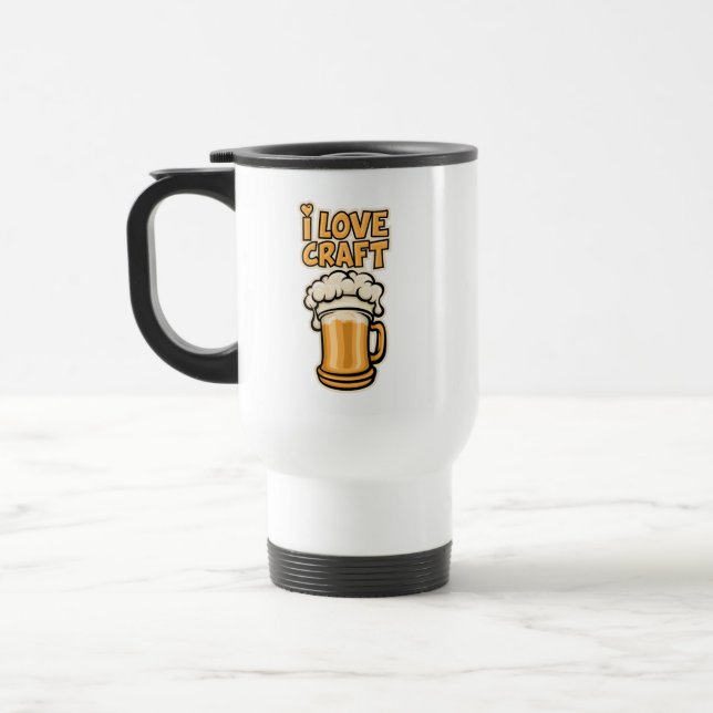 Caneca Térmica Eu Amo Cerveja Artesanato (Esquerda)