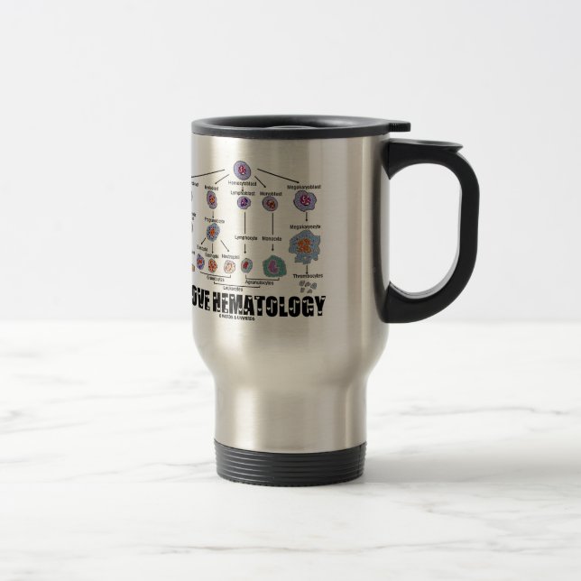 Caneca Térmica Eu Amo Hematologia Linhagem De Células Sanguíneas (Direita)