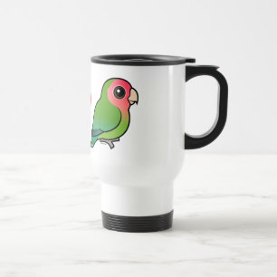 Caneca Térmica Eu amo Lovebirds Pêssego-enfrentados