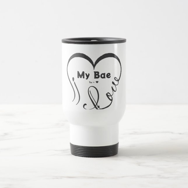Caneca Térmica Eu Amo Meu Bae • Você = ♥ (Centro)