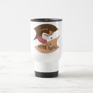 Caneca Térmica Eu Amo Meu Café Retro Java