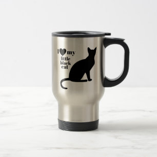 Caneca Térmica Eu amo meu gato preto pequeno