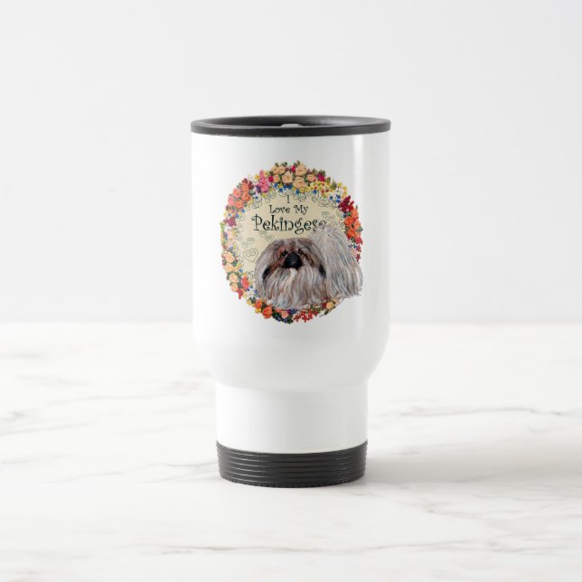 Caneca Térmica Eu Amo Meu Pequinês (Centro)