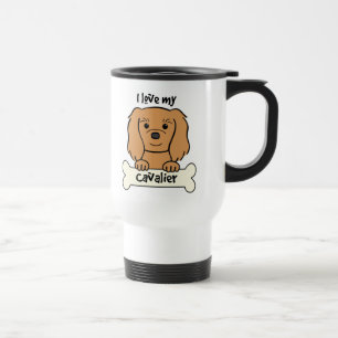 Caneca Térmica Eu amo meu Spaniel de rei Charles descuidado