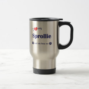 Caneca Térmica Eu amo meu Sprollie (o cão fêmea)