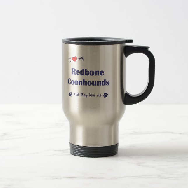 Caneca Térmica Eu amo meus Coonhounds de Redbone (os cães (Direita)