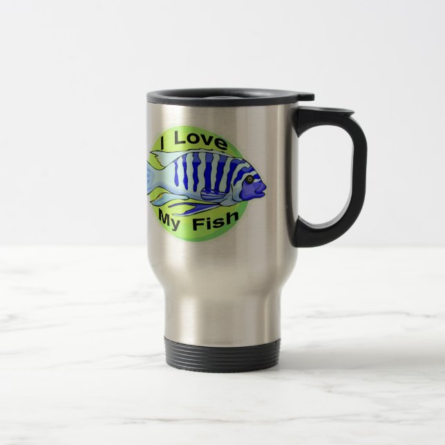 Caneca Térmica Eu amo meus peixes (Direita)