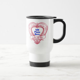 Caneca Térmica Eu Amo Minha Esposa! - Foto de Corações Vermelhos