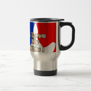 Caneca Térmica "Eu Amo Minha Esposa" Impressão de Arte