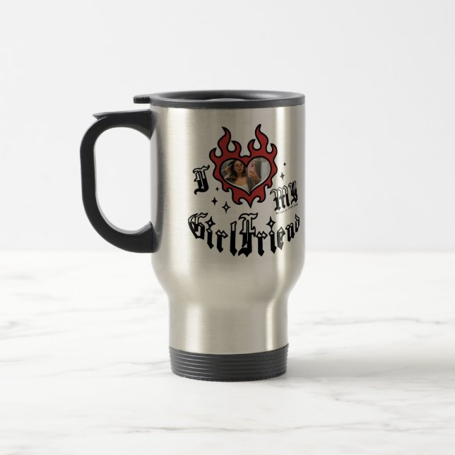Caneca Térmica Eu Amo Minha Namorada - Vermelho - DingusDesign (Esquerda)