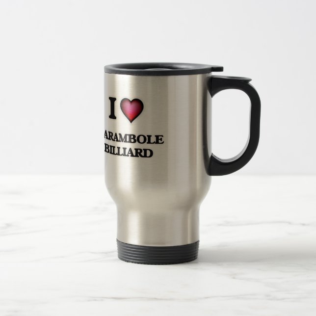 Caneca Térmica Eu amo o bilhar de Carambole (Direita)
