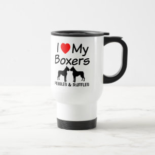 Caneca Térmica Eu Amo Os Meus Dois Cães Boxer Mug