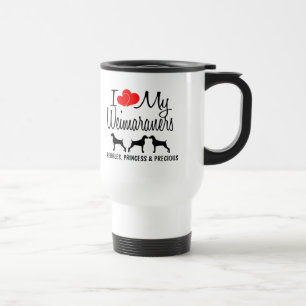 Caneca Térmica Eu Amo Os Meus Três Caninos Do Weimaraner Mug