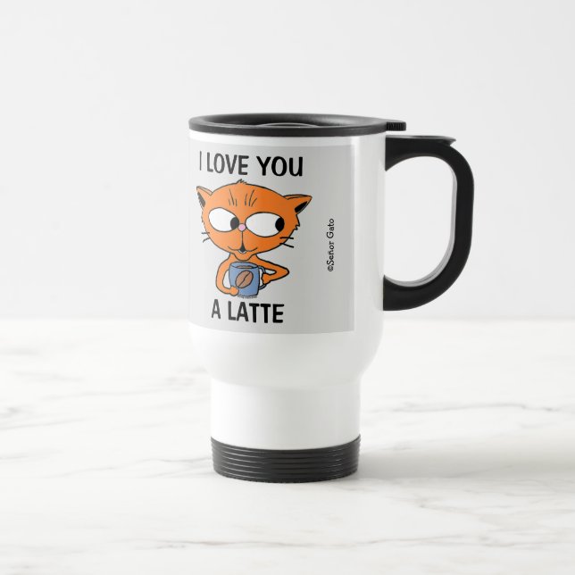 Caneca Térmica EU AMO VOCÊ MUITO Café Pun divertido (Direita)
