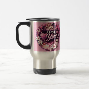 Caneca Térmica Eu Amo Yuri Estética de Anime de Amor entre Garo