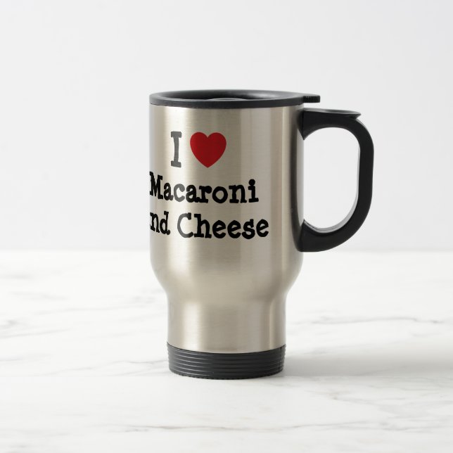 Caneca Térmica Eu coração (amor) Macaroni e queijo (Direita)