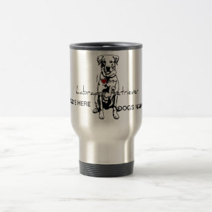Caneca Térmica Eu "coração" meu Labrador Retriever fala com gr