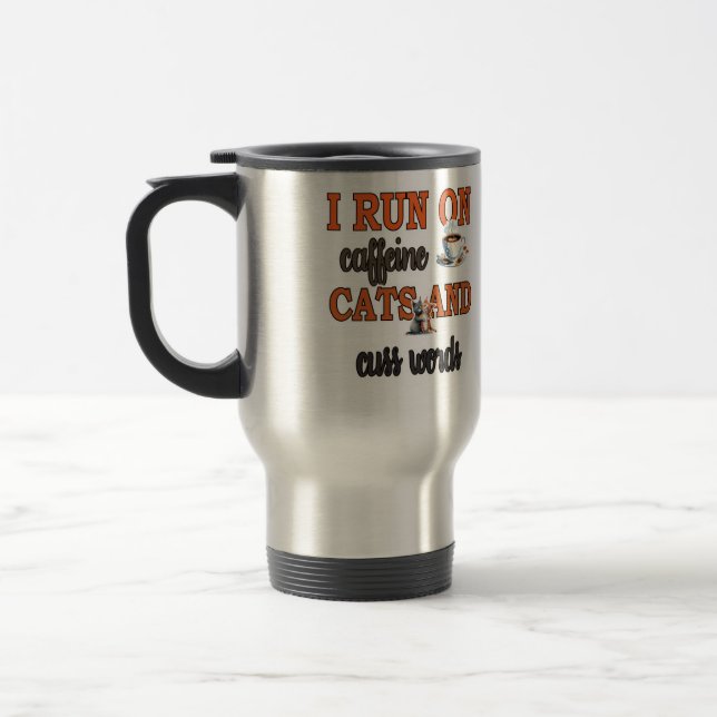 Caneca Térmica Eu corro no Caffeine e ouço palavras (Esquerda)