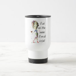 Caneca Térmica Eu cozinho com vinho, às vezes mim adiciono à