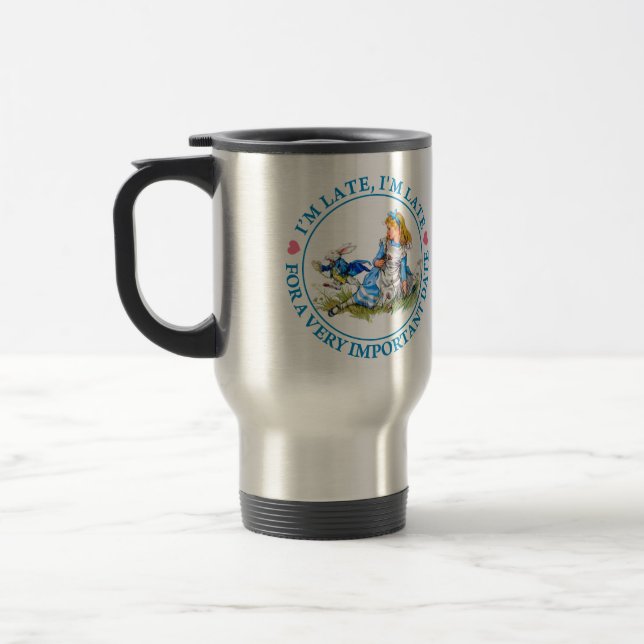 Caneca Térmica Eu estou atrasado, mim estou atrasado, para a data (Esquerda)