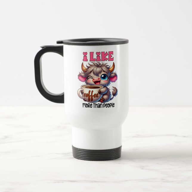Caneca Térmica Eu Gosto Mais de Café do que de Pessoas  (Esquerda)