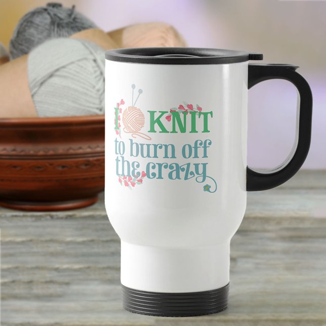 Caneca Térmica Eu Knit. Típica de tricô para tricô (Criador carregado)