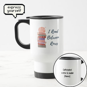 Caneca Térmica Eu Leio Entre as Linhas Amante de Crochê e Livros