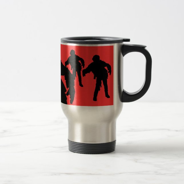 Caneca Térmica Eu quebro para silhuetas pretas dos zombis (Direita)