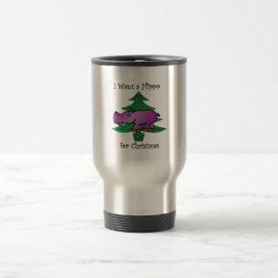 Caneca Térmica Eu quero um hipopótamo para o Natal