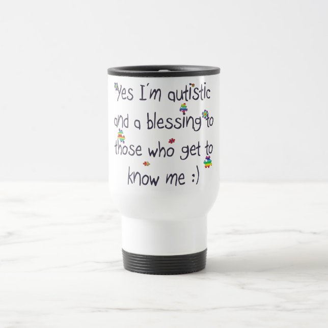 Caneca Térmica Eu sou autístico e uma bênção demasiado! (Centro)