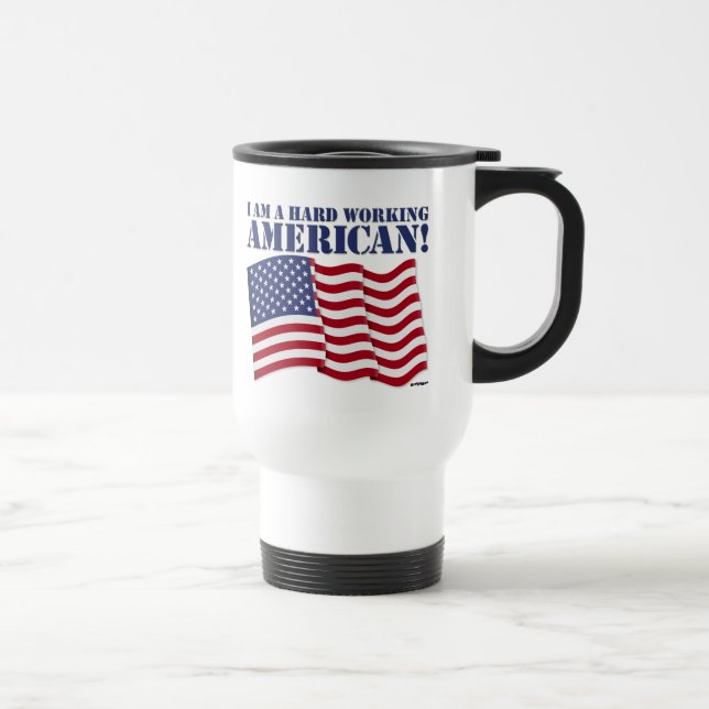 CANECA TÉRMICA EU SOU UM DURO TRABALHANDO AMERICANO! (Direita)