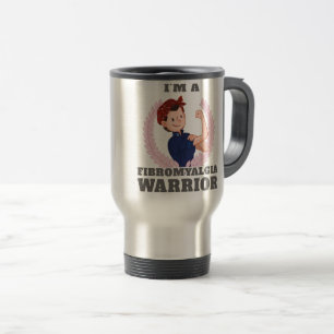 Caneca Térmica Eu sou um guerreiro de firomialgia, FM.. Dom de Co