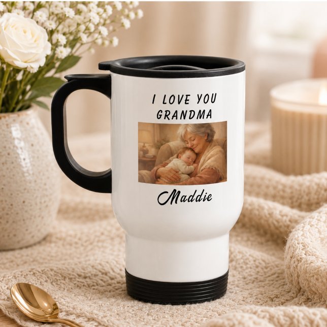 Caneca Térmica Eu Te Amo Vovó | Dia dos Avós (I Love You Grandma | Grandparents Day Travel Mug)