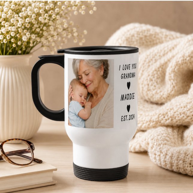 Caneca Térmica Eu Te Amo Vovó | Dia dos Avós (I Love You Grandma | Grandparents Day Travel Mug)