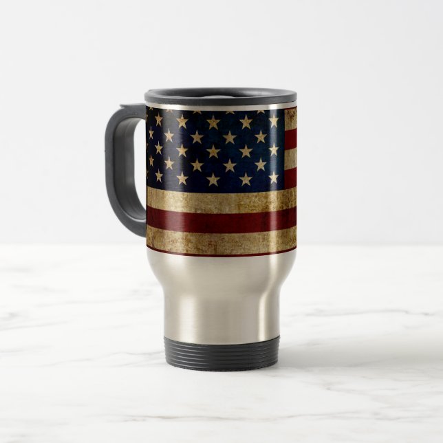 Caneca Térmica EUA / Bandeira esvajada (Frente Esquerda)