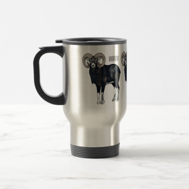 Caneca Térmica Exemplo de desenho animado de ovelhas Mouflon (Esquerda)