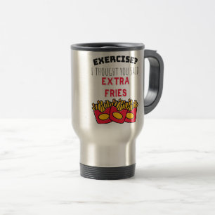 Caneca Térmica Exercício Pensado Dito Fries Extras Exercendo Gym