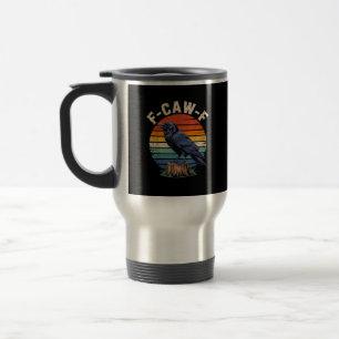 Caneca Térmica F-Caw-F Corvo Lua Gótico Halloween Corvo Pássaro A