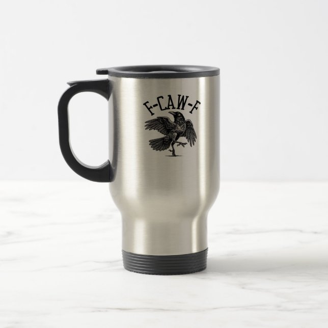 Caneca Térmica F Caw F Crow Criativo Casual (Esquerda)