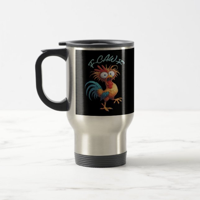 Caneca Térmica F Caw F Funny Chicken Humor Retro Style (Esquerda)