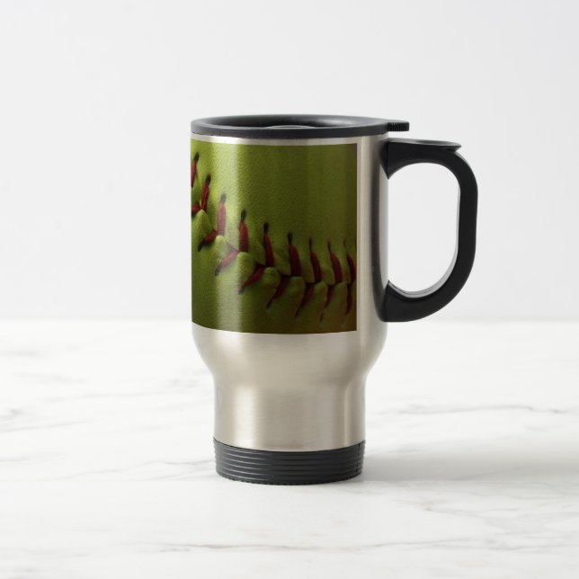 Caneca Térmica Fã amarelo do softball (Direita)