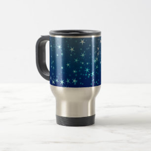 Caneca Térmica Faíscas de Natal Estrelas Céu Azul
