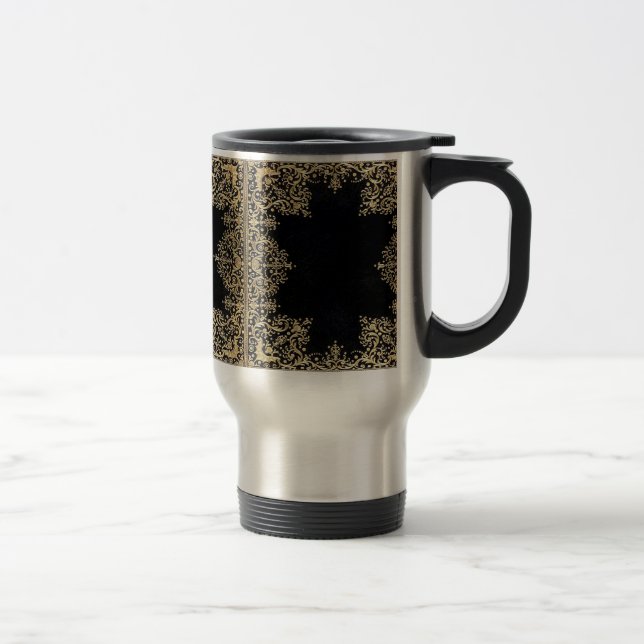 Caneca Térmica Falln Black E Dourado Filigre (Direita)