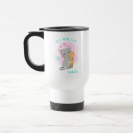 Caneca Térmica Família de gatos bonitos, presente de dia de as mã