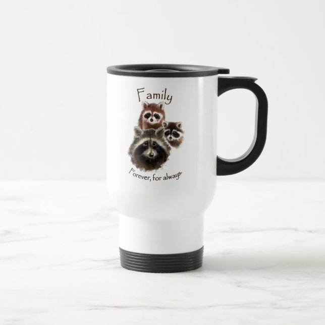 Caneca Térmica Família Raccoon, para sempre e para sempre, citar (Direita)