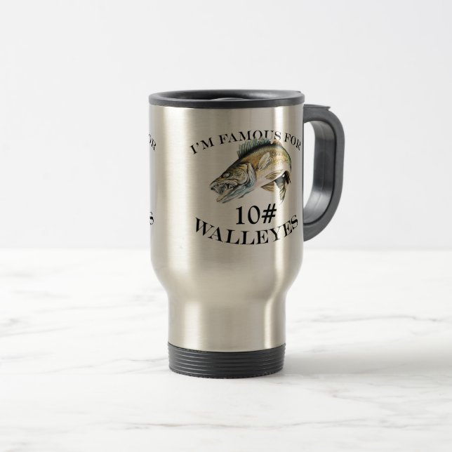 Caneca Térmica Famosos para Walleyes de 10 LB personalizados (Frente Esquerda)