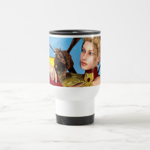 Caneca Térmica Fantasia Princesa Dragão Arte Digital