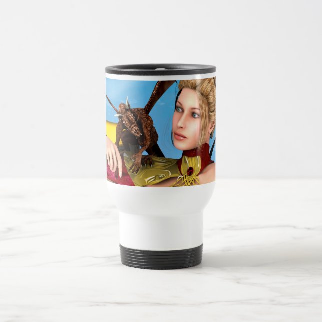 Caneca Térmica Fantasia Princesa Dragão Arte Digital (Centro)